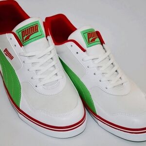 Rare PUMA Sports Shoes Men's US9 Italy Color Red White Green Sneakers  NEW